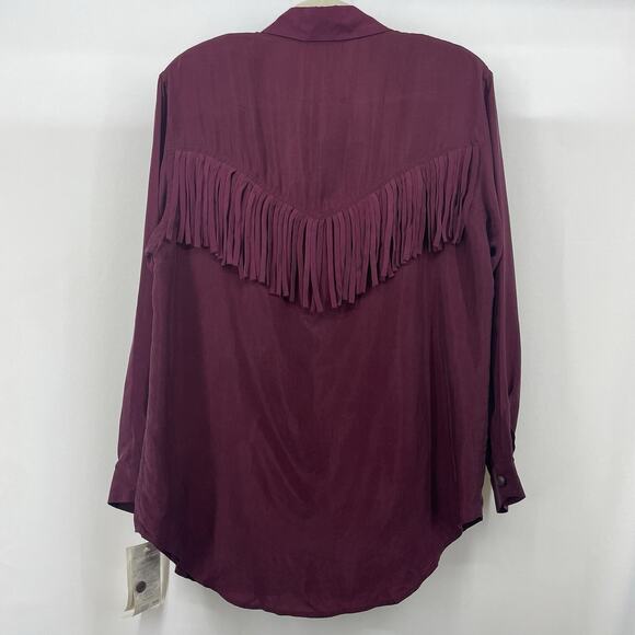 Bechamel Size S / M Long Sleeve Western Fringe Button Down Shirt Vintage Rodeo - Picture 7 of 7